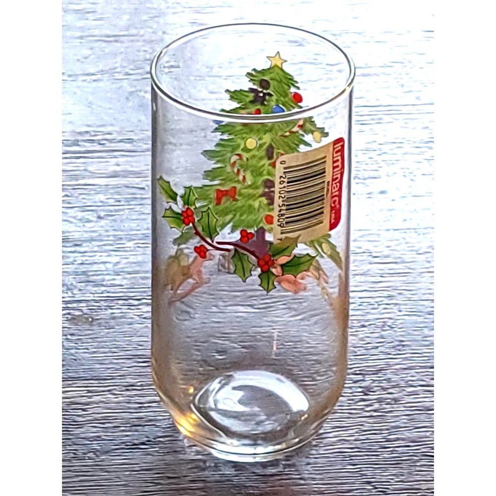 12 NEW Luminarc Noel Christmas Tree Glasses Vintage 16oz Cooler Tumblers Holiday - Picture 5 of 8
